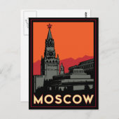 des Kunst-Dekos Moskaus Russland der Kreml retro Postkarte (Vorne/Hinten)