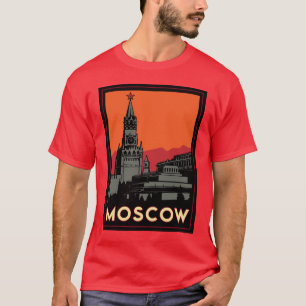 des Kunst-Dekos Moskaus Russland der Kreml retro T-Shirt