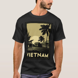 des Kunst-Dekos Vietnams Südostasien retro Reise T-Shirt