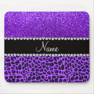 Des lila lila Glitter Leopard-Indigos des Mousepad