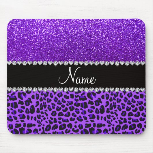 Des lila lila Glitter Leopard-Indigos des Mousepad (Vorne)