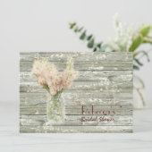 des Maurerglases der Scheune hölzernes wedding Einladung (Stehend Vorderseite)