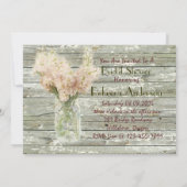 des Maurerglases der Scheune hölzernes wedding Einladung (Rückseite)