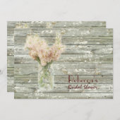 des Maurerglases der Scheune hölzernes wedding Einladung (Vorne/Hinten)