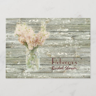 des Maurerglases der Scheune hölzernes wedding Einladung