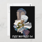 DES MOINES IA POSTKARTE (Vorne/Hinten)