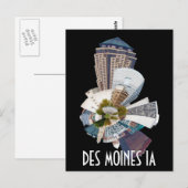 DES MOINES IA POSTKARTE (Vorne/Hinten)