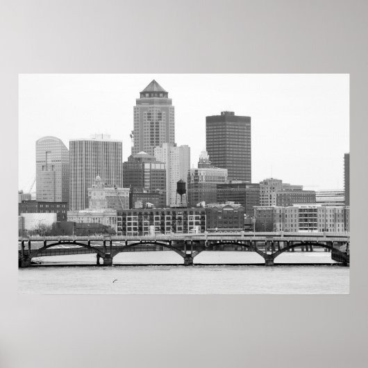 Des Moines in B&W Poster (Vorne)