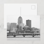 Des Moines in B&W Postkarte (Vorne/Hinten)