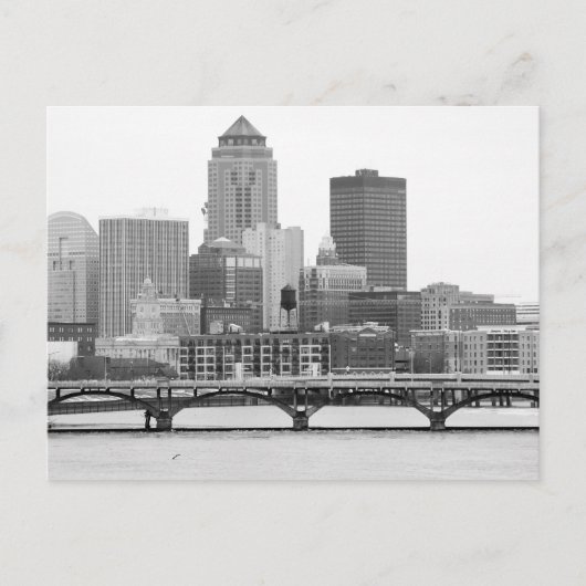 Des Moines in B&W Postkarte (Vorderseite)