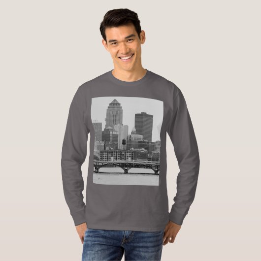 Des Moines in b&w T - Shirt (Vorne ganz)