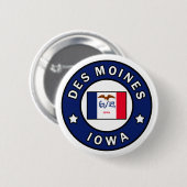 Des Moines Iowa Button (Vorne & Hinten)