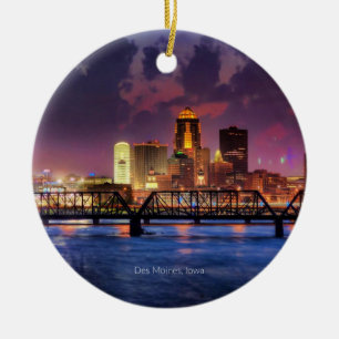 Des Moines, Iowa City Keramik Ornament