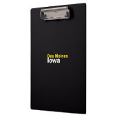 Des Moines, Iowa Clipboard Klemmbrett (Links)