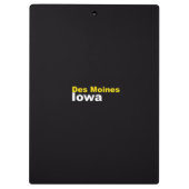 Des Moines, Iowa Clipboard Klemmbrett (Rückseite)
