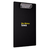 Des Moines, Iowa Clipboard Klemmbrett (Rechts)