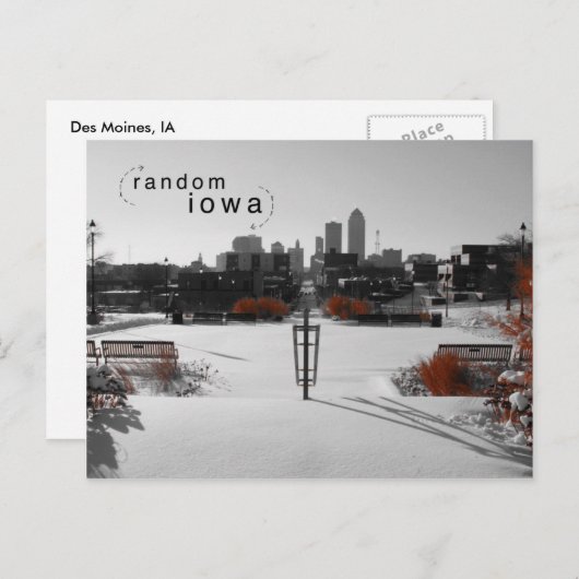 Des Moines Iowa Color Splash Postcard Postkarte (Vorne/Hinten)