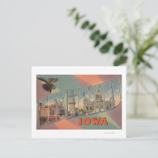 Des Moines, Iowa (Elchkopf) Postkarte (Stehend Vorderseite)