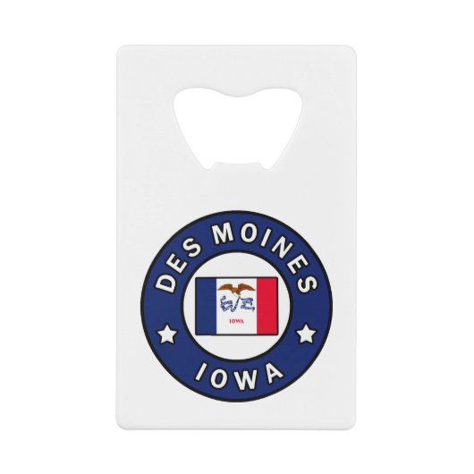 Des Moines Iowa Geldbeutel Flaschenöffner (Vorderseite)