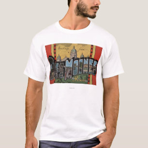 Des Moines, Iowa - große Buchstabe-Szenen T-Shirt