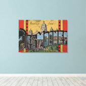 Des Moines, Iowa - Große Buchstabenszenen Leinwanddruck (Insitu (Holzboden))