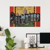 Des Moines, Iowa - Große Buchstabenszenen Poster (Heimbüro)