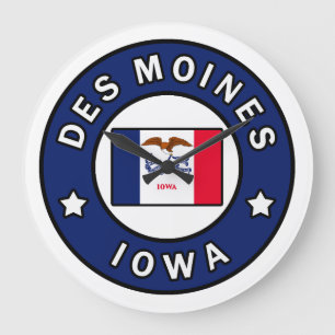 Des Moines Iowa Große Wanduhr