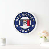 Des Moines Iowa Große Wanduhr (Zuhause)