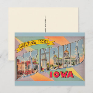 Des Moines Iowa Grußkarte Postkarte