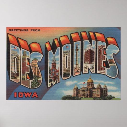 Des Moines, Iowa (Hauptstadt Gebäude) Poster (Vorne)