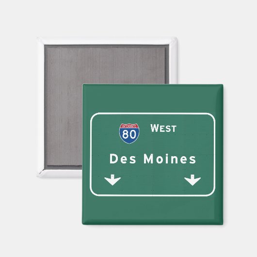 Des Moines Iowa ia Interstate Highway Freeway: Magnet (Vorderseite/Rückseite)
