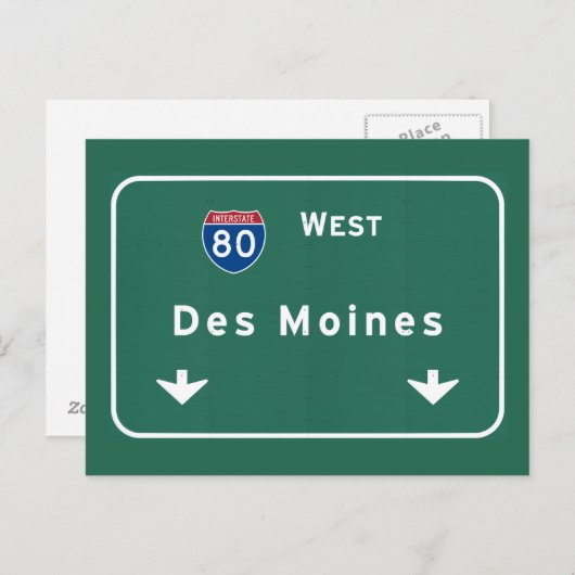 Des Moines Iowa ia Interstate Highway Freeway: Postkarte (Vorne/Hinten)