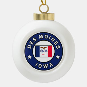 Des Moines Iowa Keramik Kugel-Ornament