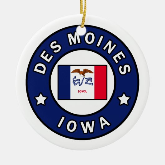 Des Moines Iowa Keramik Ornament (Vorne)