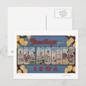 Des Moines, Iowa - Large Letter Scenes 2 Postkarte (Vorne/Hinten)
