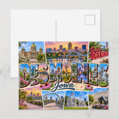 Des Moines, Iowa Postkarte (Vorne/Hinten)