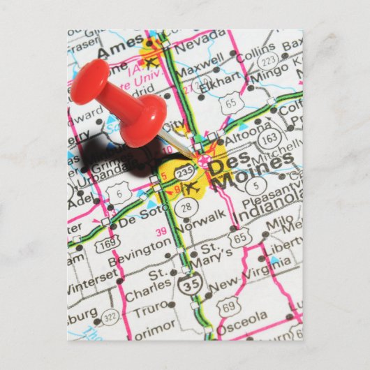 Des Moines, Iowa Postkarte (Vorderseite)
