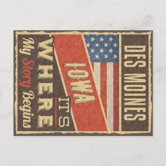 Des Moines Iowa Postkarte (Vorderseite)