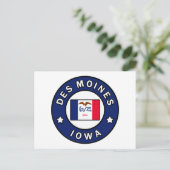 Des Moines Iowa Postkarte (Stehend Vorderseite)