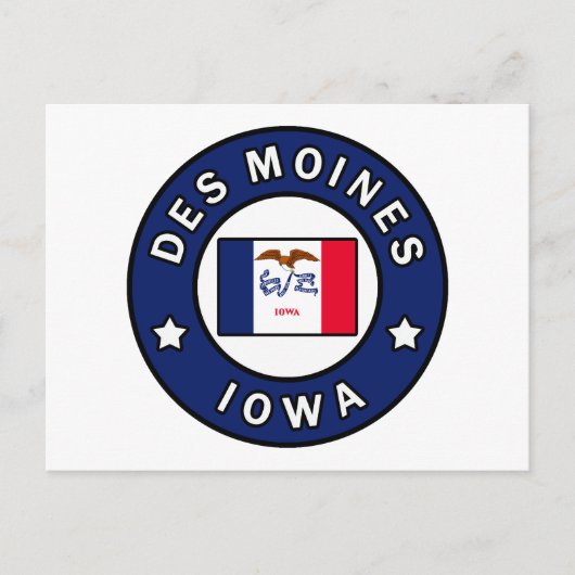 Des Moines Iowa Postkarte (Vorderseite)