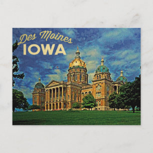Des Moines Iowa Postkarte