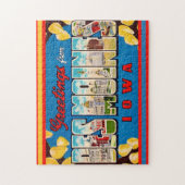 Des Moines Iowa Retro-Postkarte Puzzle (Vertikal)