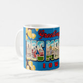 Des Moines Iowa Retro-Postkarten-Tasse Kaffeetasse (Vorderseite Links)
