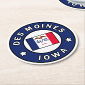 Des Moines Iowa Runder Pappuntersetzer (Angewinkelt)