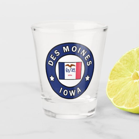 Des Moines Iowa Schnapsglas (Vorderseite)