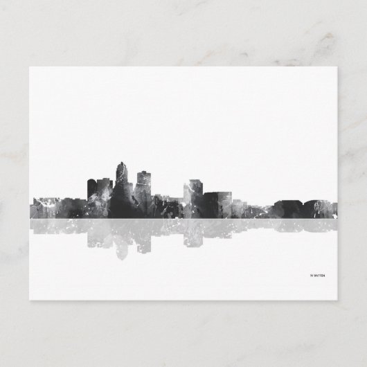 DES MOINES, IOWA SKYLINE POSTKARTE (Vorderseite)