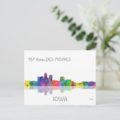 DES MOINES, IOWA SKYLINE - Postkarten (Stehend Vorderseite)