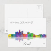 DES MOINES, IOWA SKYLINE - Postkarten (Vorne/Hinten)