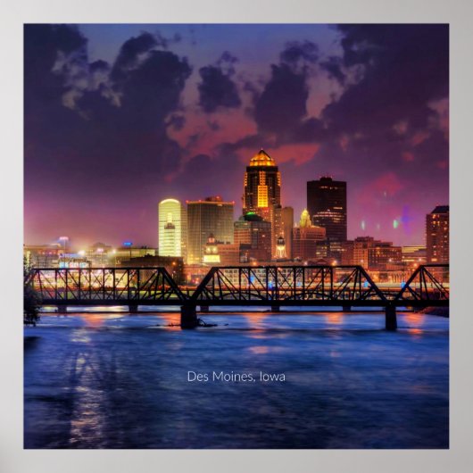 Des Moines, Iowa-Stadtbild-Foto Poster (Vorne)
