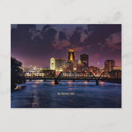 Des Moines, Iowa-Stadtbild-Foto Postkarte (Vorderseite)
